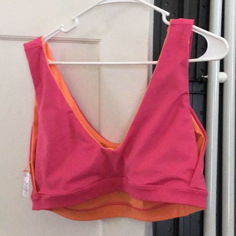 J. Crew Vibrant Pink and Orange Sports Bra for Active Comfort